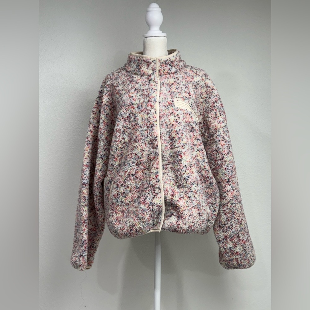Offline By Aerie Confetti Sherpa Jacket‎ Cream Multicolor Speckles XL Fleece